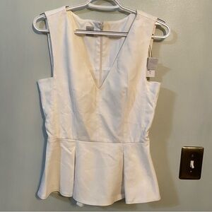 Eleventy white peplum tank top size 4